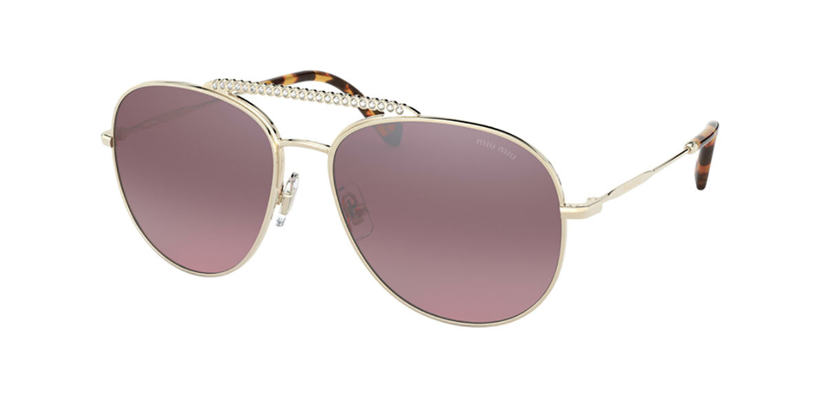 Image of Miu Miu MU53VS ZVNTEG 57 Lunettes De Soleil Femme Dorées FR