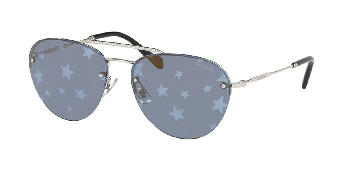 Image of Miu Miu MU54US 1BC182 Óculos de Sol Prata Feminino PRT