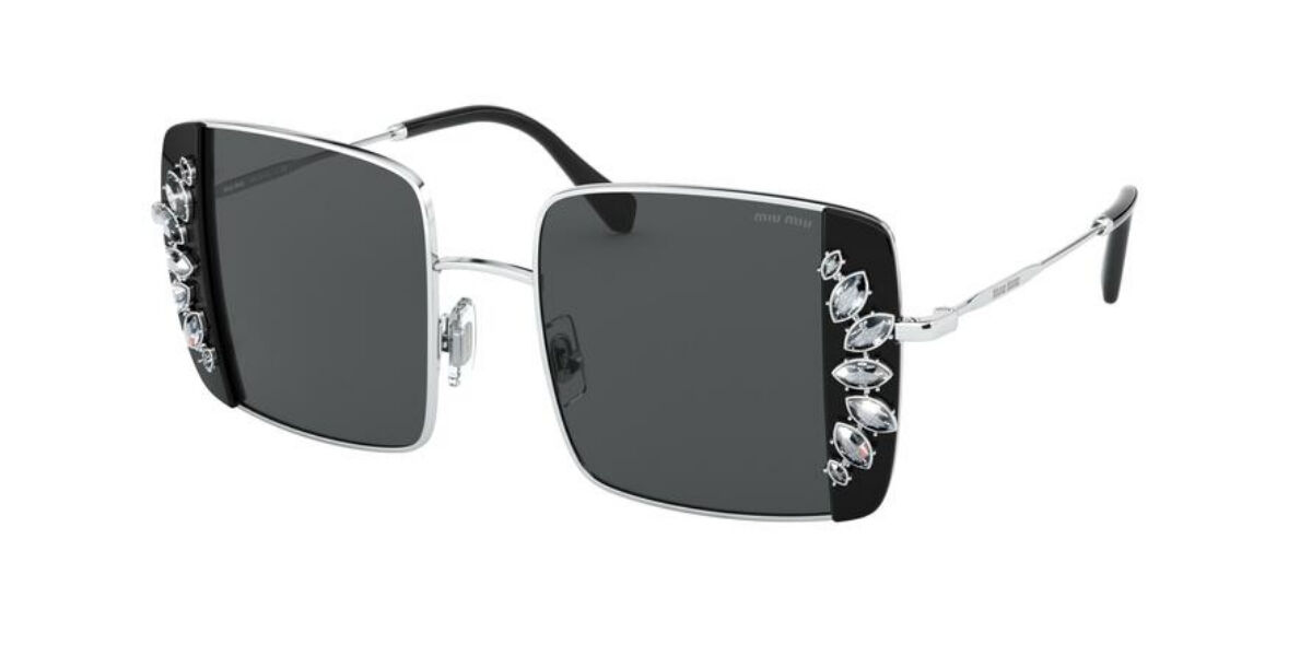 Image of Miu Miu MU56VS 01E5S0 46 Lunettes De Soleil Femme Noires FR