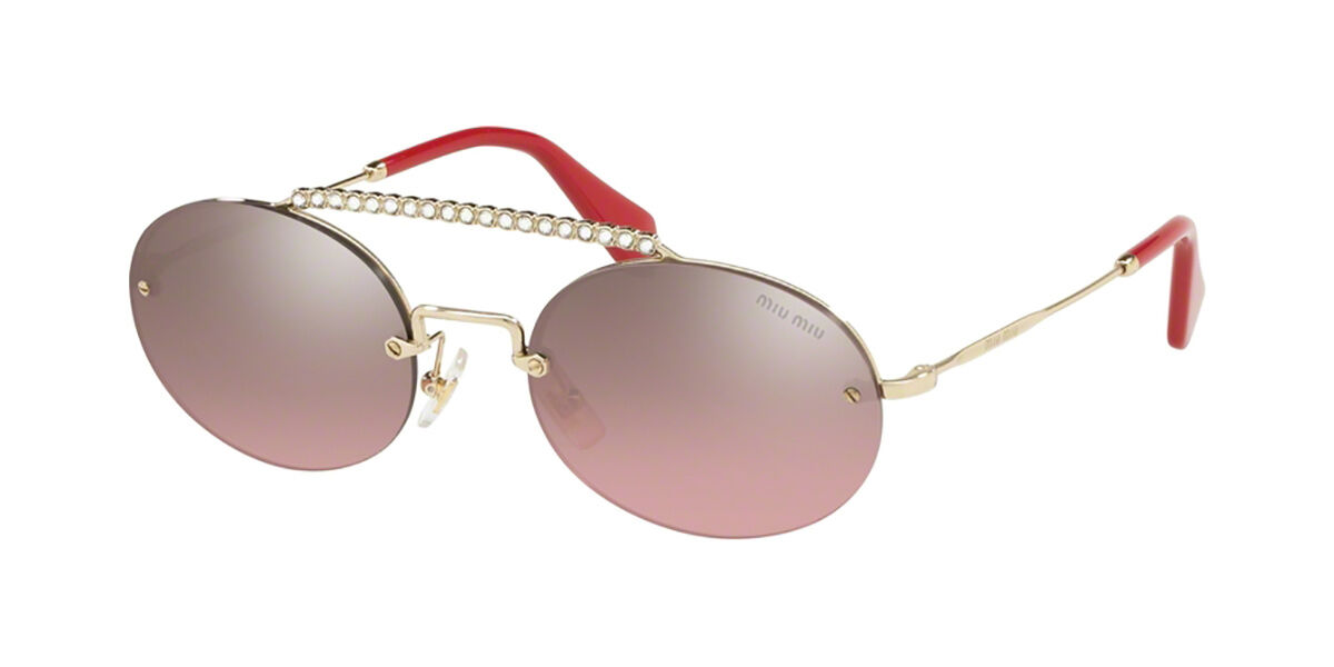 Image of Miu Miu MU60TS ZVN095 54 Lunettes De Soleil Femme Dorées FR