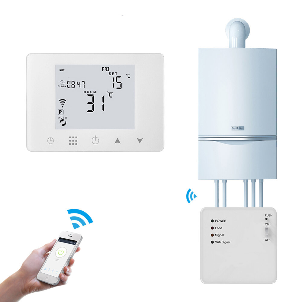 Image of MoesHouse WiFi Smart LCD 5A Wall-Hung Gas Boiler Water Electric Underfloor Heating Temperature Controller Digital Weekly