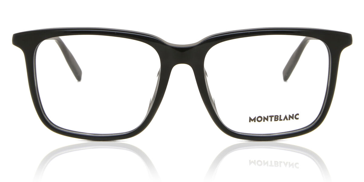 Image of Mont Blanc MB0011OA Asian Fit 001 Óculos de Grau Pretos Masculino PRT
