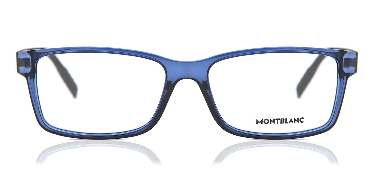 Image of Mont Blanc MB0066O 004 56 Lunettes De Vue Homme Bleues (Seulement Monture) FR