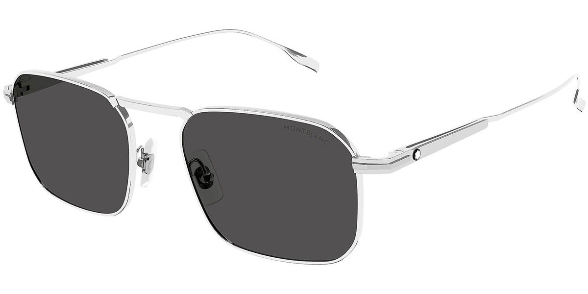 Image of Mont Blanc MB0218S 001 53 Lunettes De Soleil Homme Argentées FR