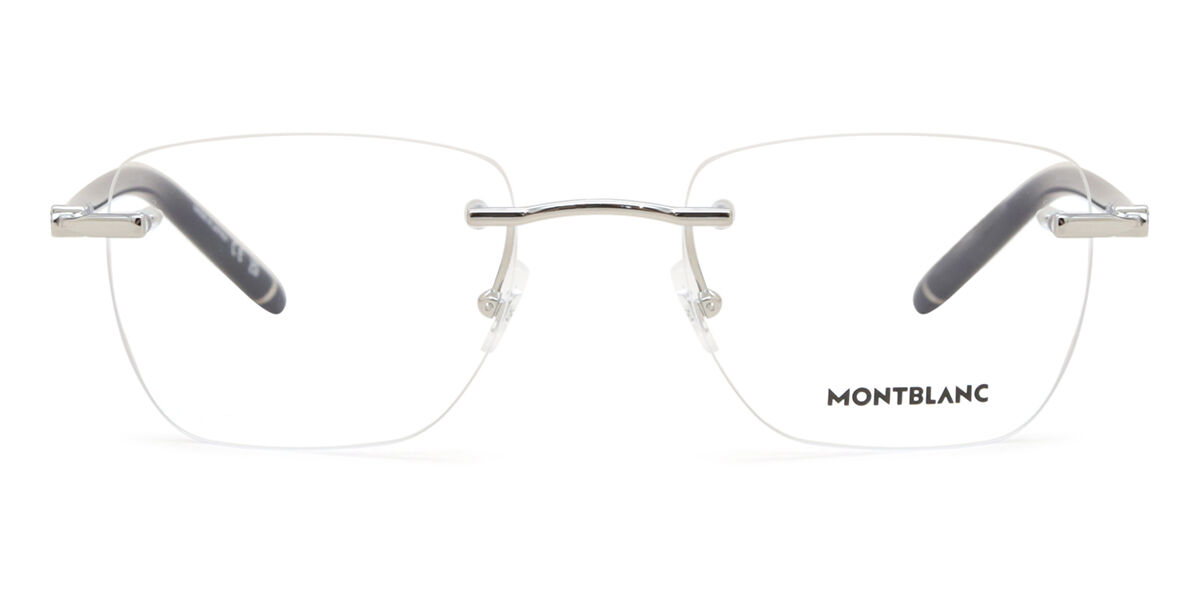 Image of Mont Blanc MB0274O Asian Fit 003 Óculos de Grau Prata Masculino PRT