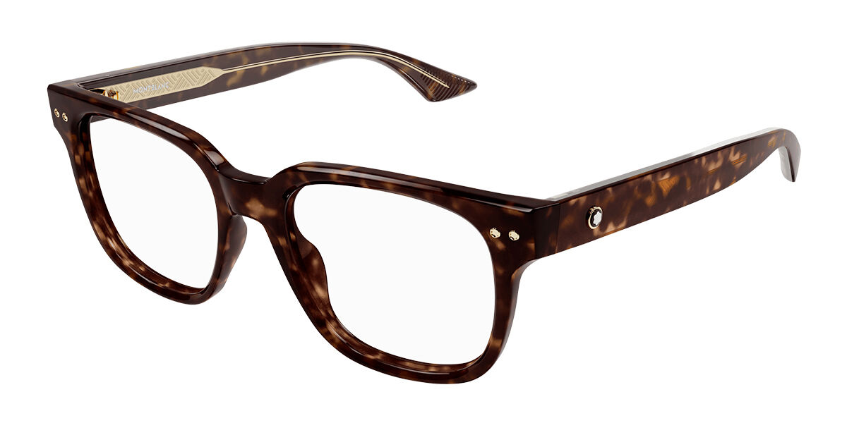 Image of Mont Blanc MB0321O 002 53 Tortoiseshell Męskie Okulary Korekcyjne PL