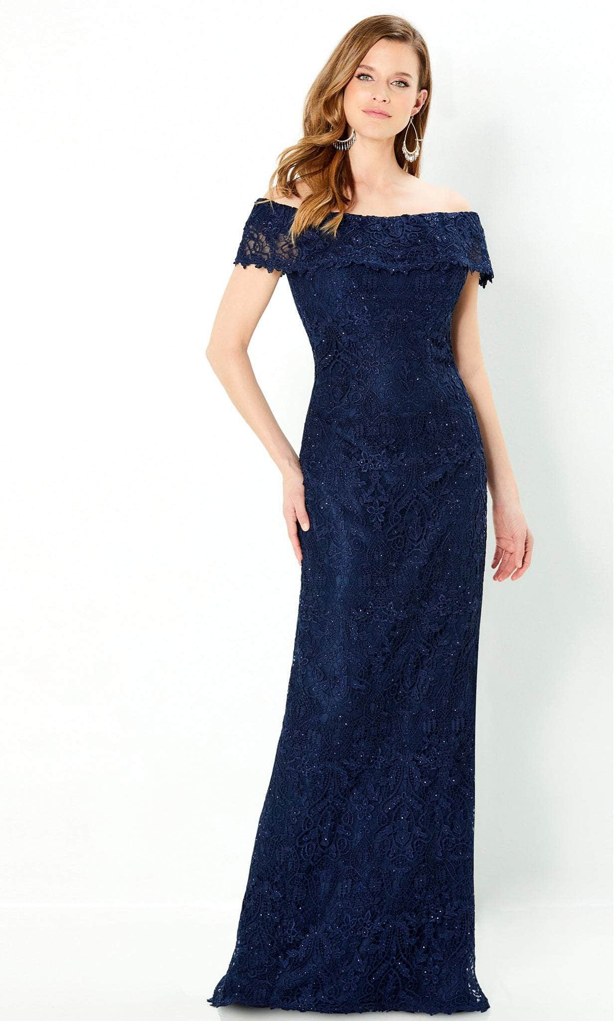 Image of Montage by Mon Cheri 220947W - Off Shoulder Lace Prom Gown