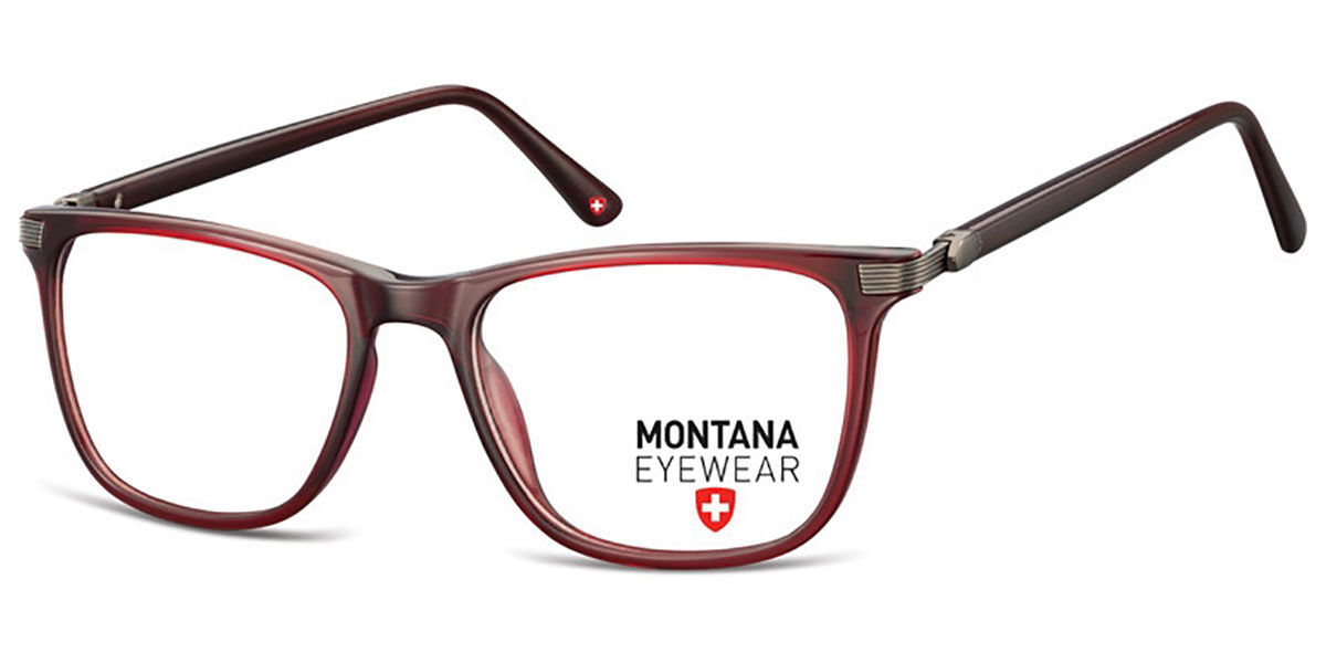 Image of Montana Eyewear MA52 MA52E 53 Röda Glasögon (Endast Båge) Män SEK