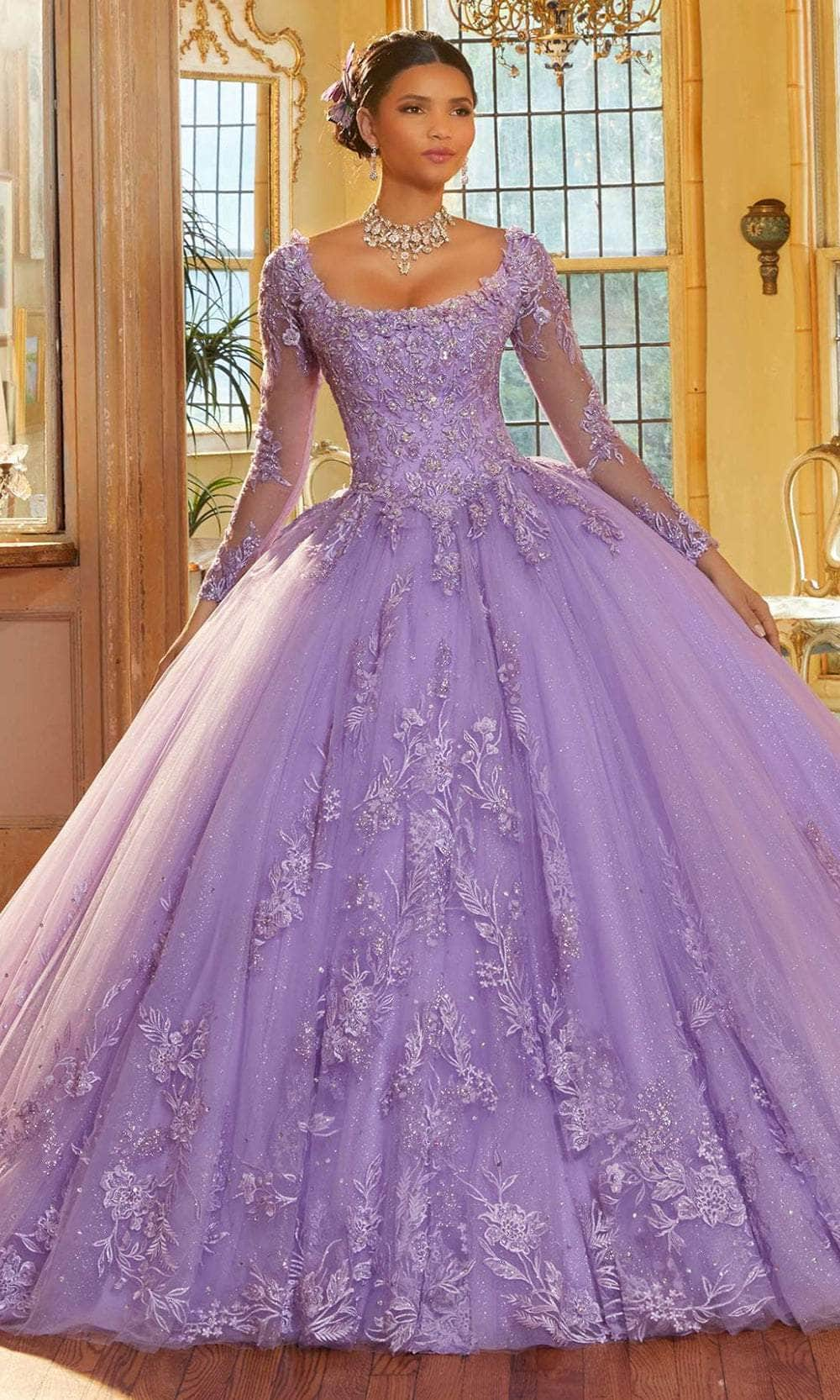 Image of Mori Lee 34061 - Scoop Neck Quinceanera Ballgown