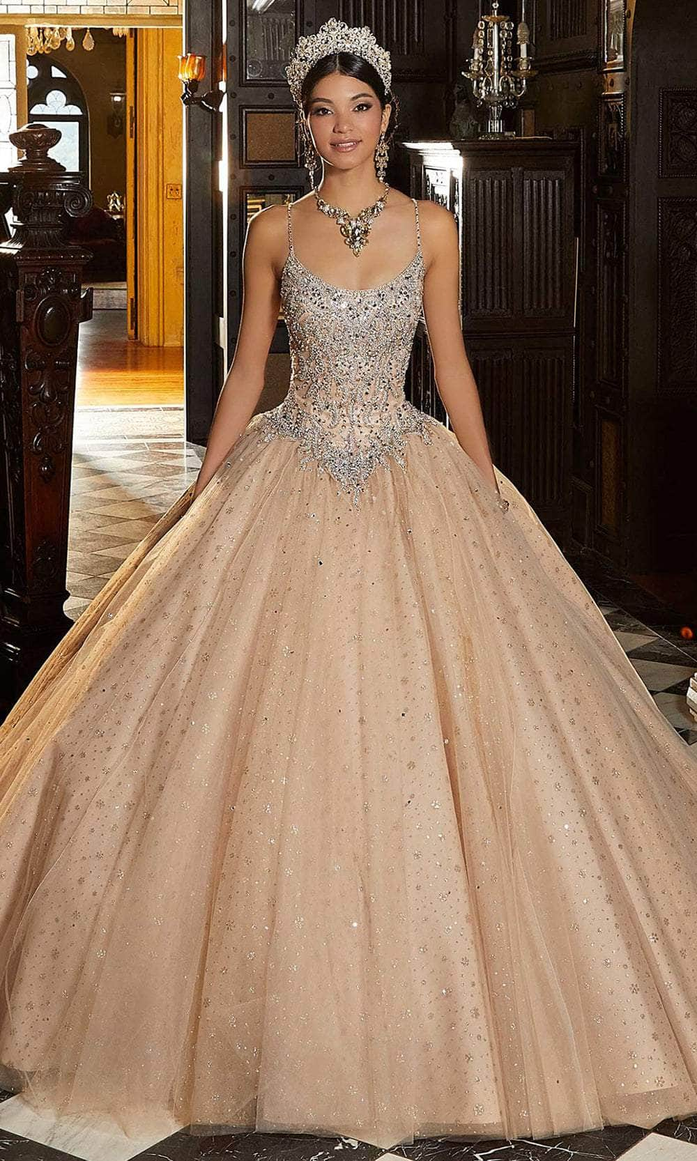 Image of Mori Lee 89345 - Snowflakes Tulle Skirt Ballgown