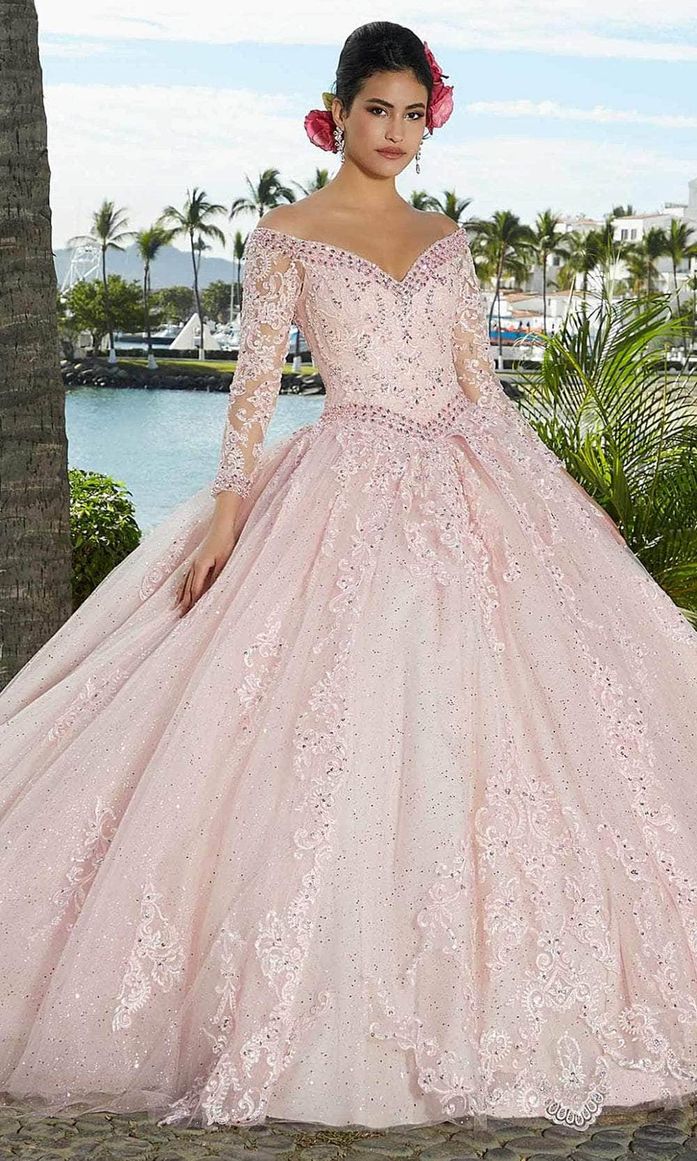 Image of Mori Lee 89360 - Shimmered Tulle Quinceañera Dress