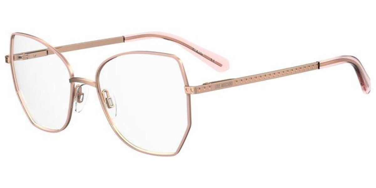 Image of Moschino Love MOL625 PY3 54 Złote Damskie Okulary Korekcyjne PL