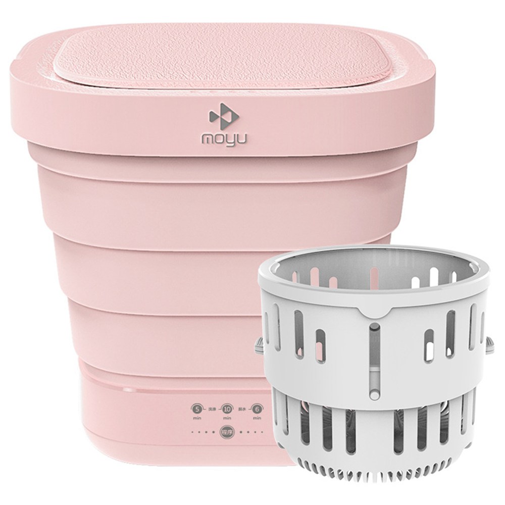 Image of Moyu Portable Mini Folding Automatic Washing Machine Pink