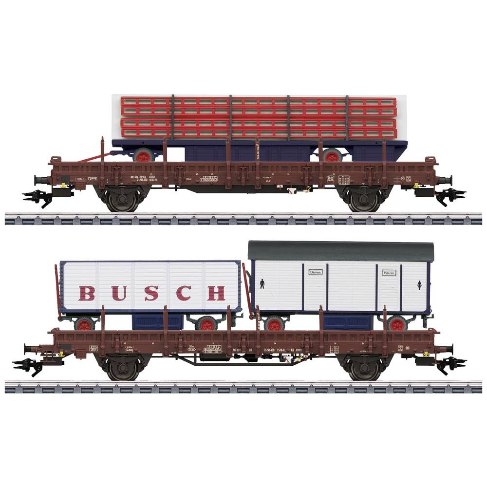 Image of MÃ¤rklin 45042 H0 set of 2 goods wagon Circus Busch of DR