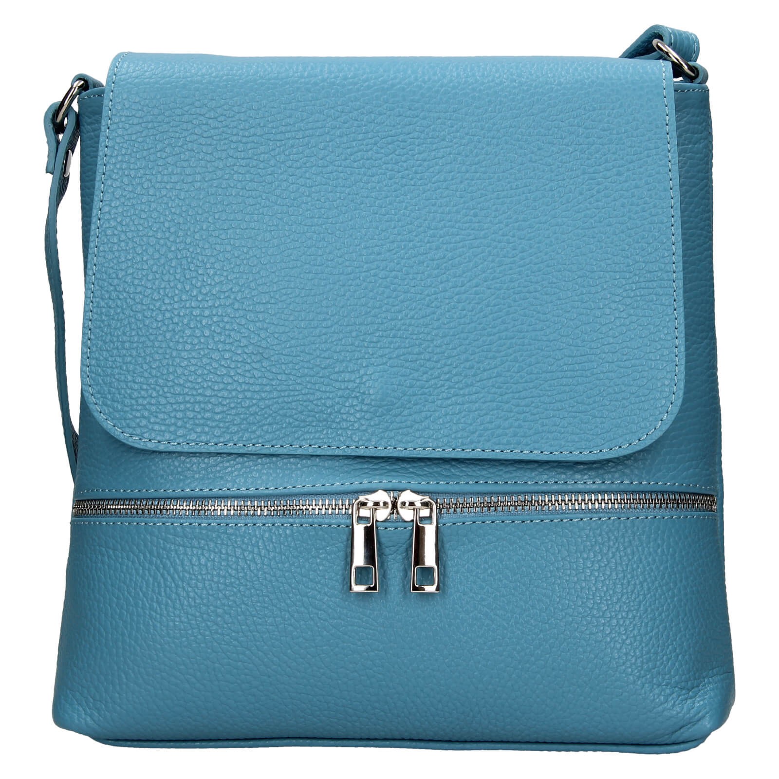 Image of Női bőr crossbody kézitáska Italia Linda - világoskék HU