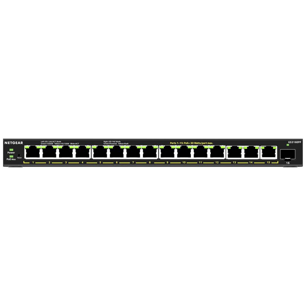 Image of NETGEAR GS316EPP Network RJ45/SFP switch 16 ports 1 GBit/s PoE