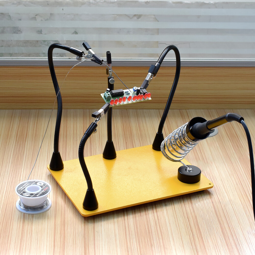 Image of NEWACALOX Strong Magnetic Flexible Arm Third Helping Hand PCB Circuit Board Fixture Stand Soldering Iron Holder Welding
