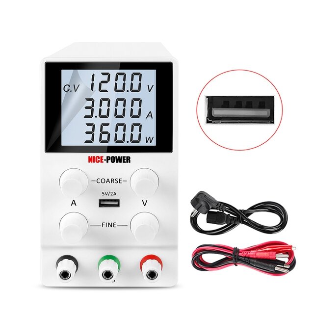 Image of NICE-POWER 0-120V 0-3A Adjustable Lab Switching Power Supply DC Laboratory Voltage Regulated Bench Digital Display DC12V