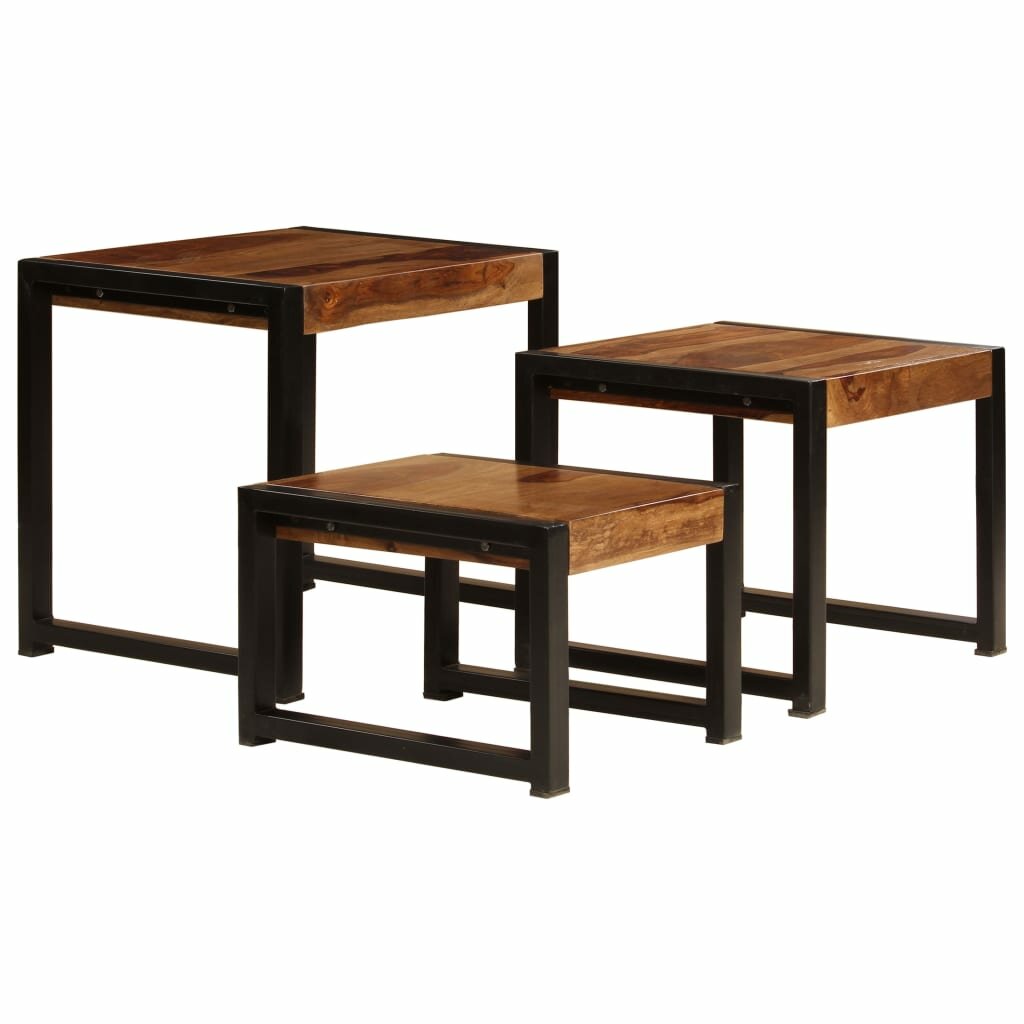 Image of Nesting Tables 3 pcs Solid Sheesham Wood