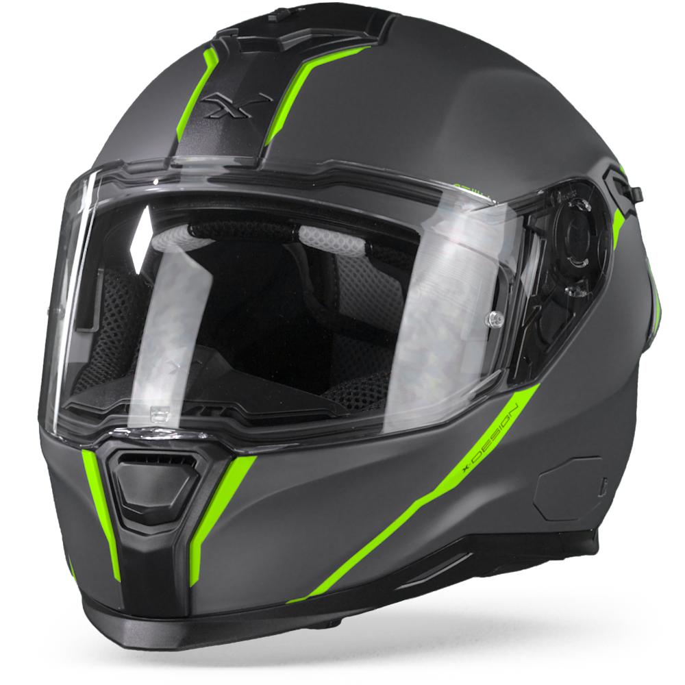 Image of Nexx SX100R Shortcut Grey Neon Matt Full Face Helmet Size XS EN