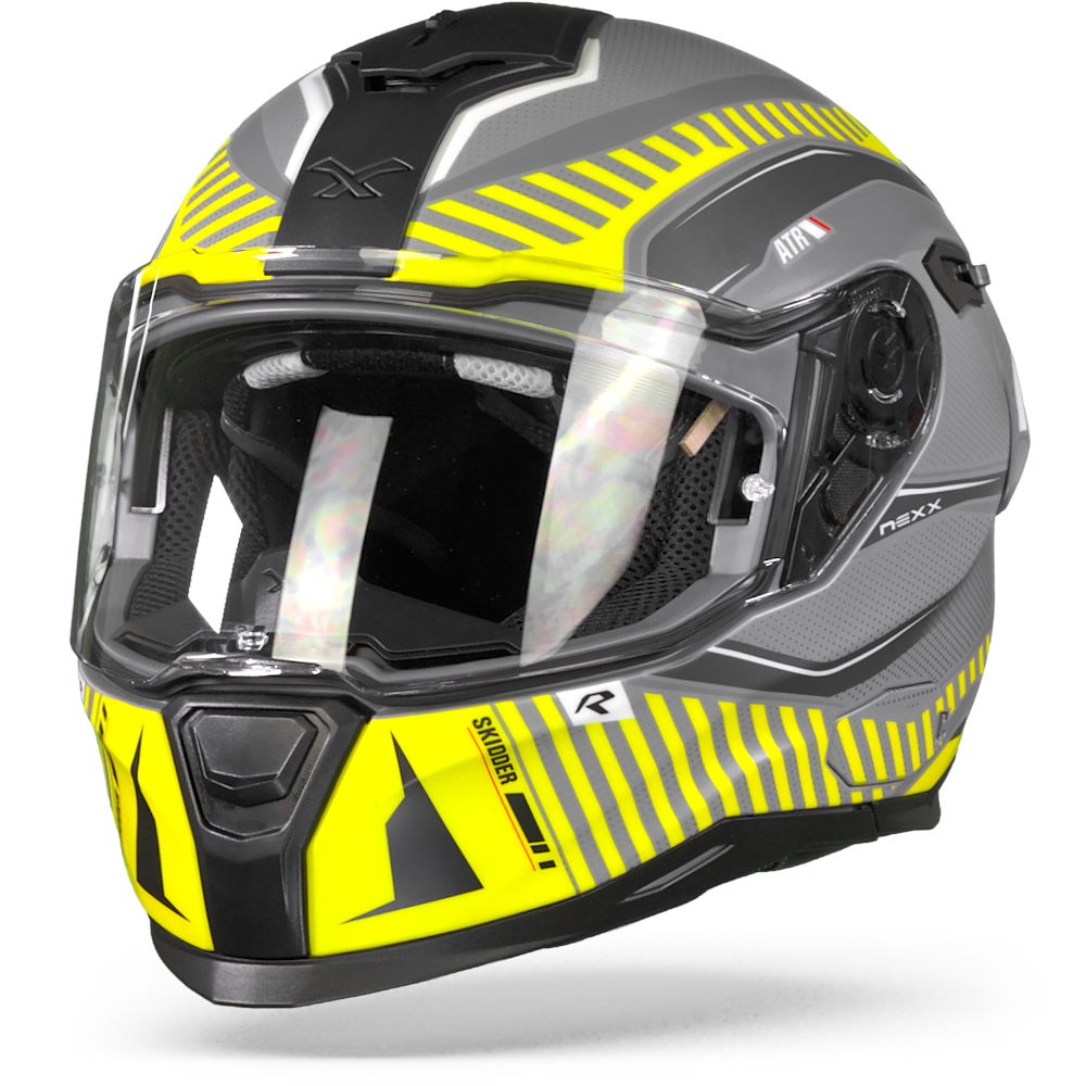 Image of Nexx SX100R Skidder Yellow Grey Matt Full Face Helmet Talla XS