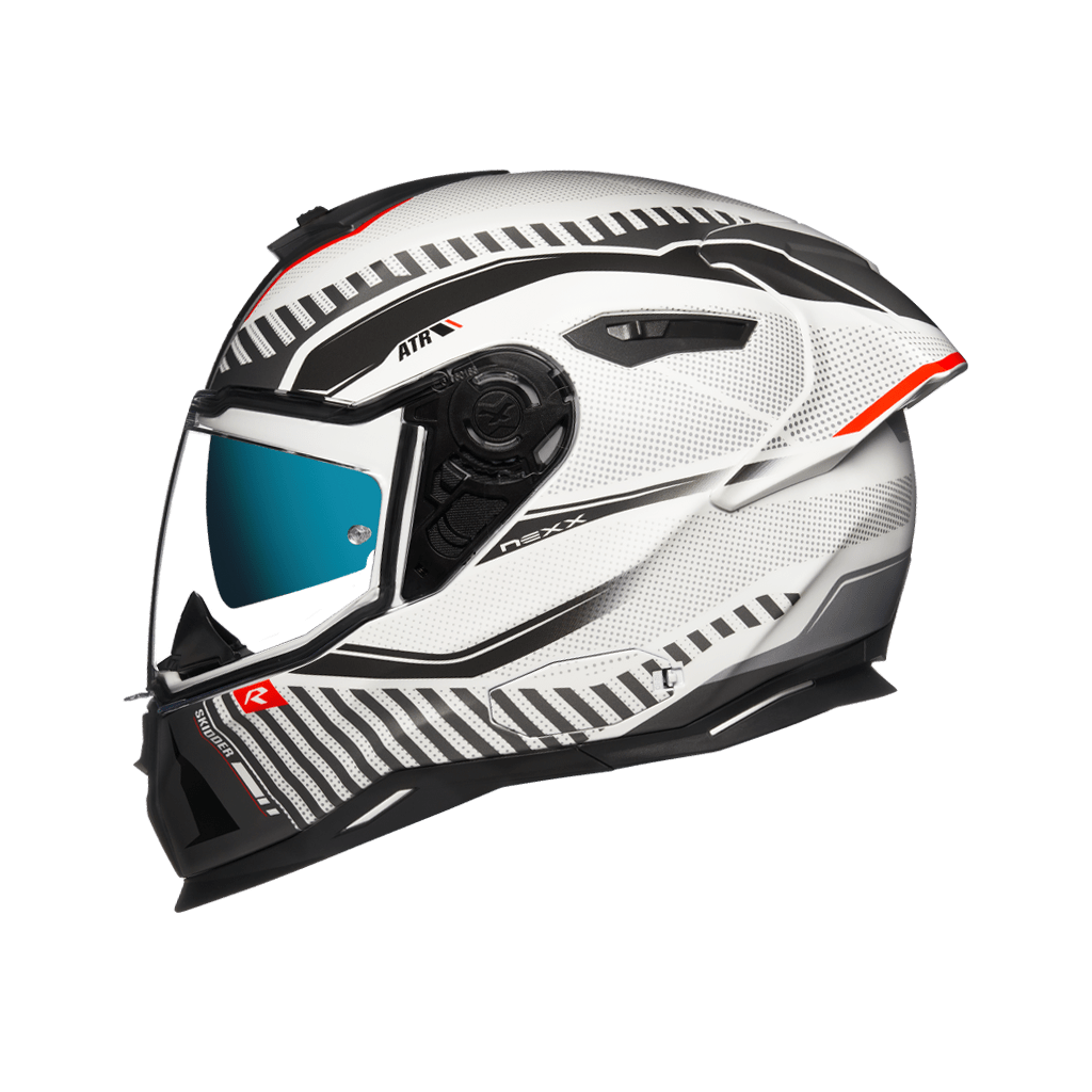 Image of Nexx Sx100R Skidder White Red Matt Full Face Helmet Size XL EN