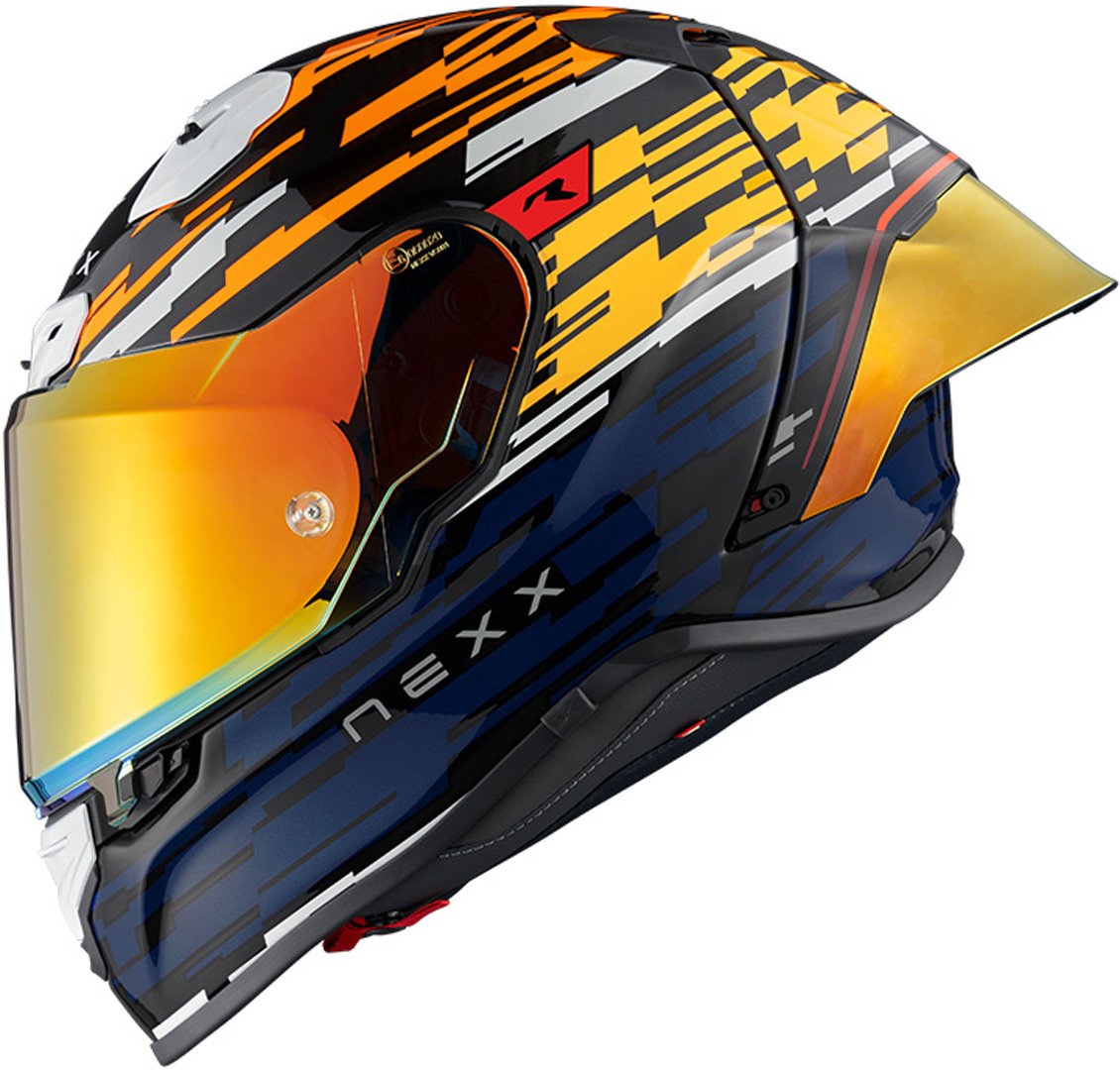 Image of Nexx XR3R Glitch Racer Orange Blue Full Face Helmet Taille M