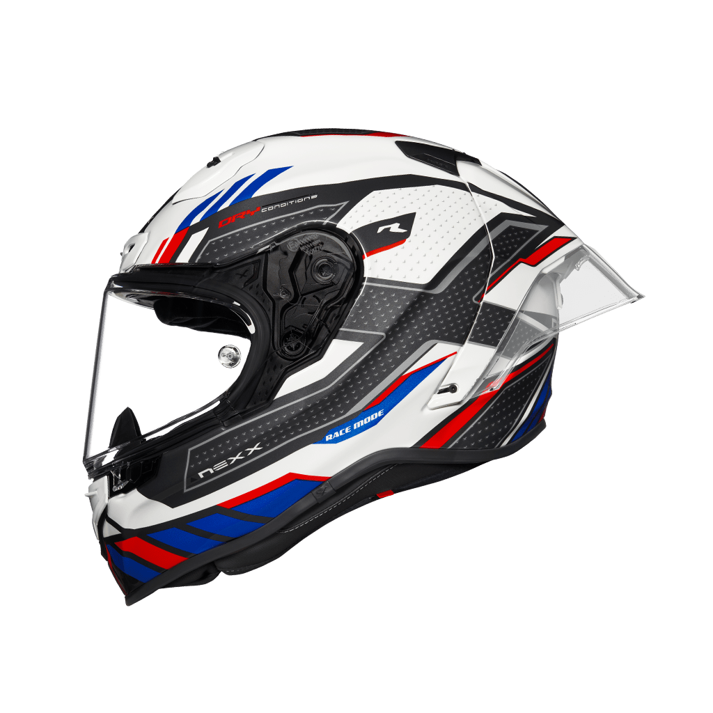 Image of Nexx XR3R Precision Red Blue Full Face Helmet Size XS EN