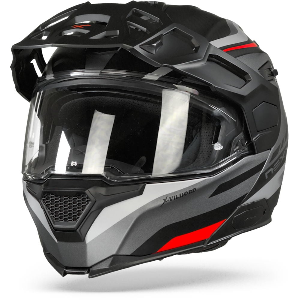Image of Nexx XVilijord Hiker Grey Red Matt Modular Helmet Size XS ID 5600427097253