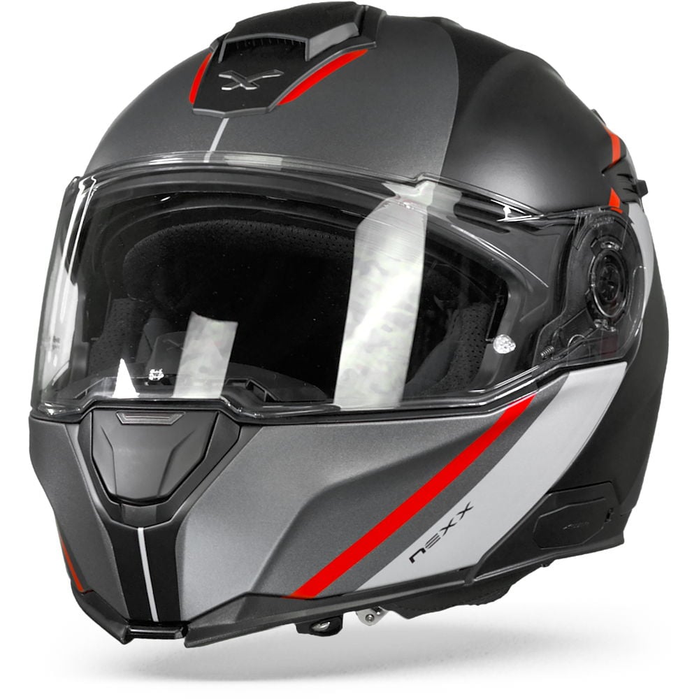 Image of Nexx XVilitur Stigen Black Red Matt Modular Helmet Size S EN
