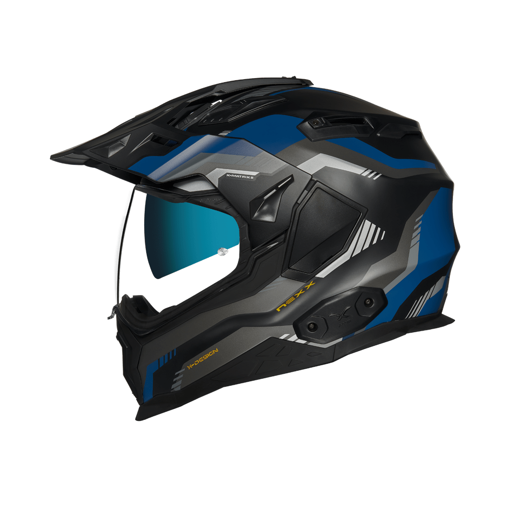 Image of Nexx XWed2 Columbus Blue Black Matt Adventure Helmet Size S EN
