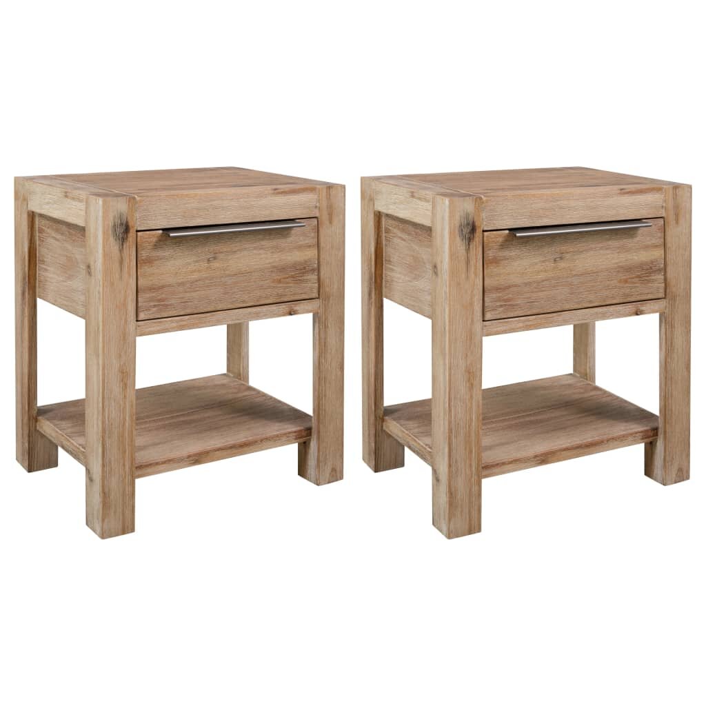 Image of Nightstands with Drawers 2 pcs 157"x118"x189" Solid Acacia Wood