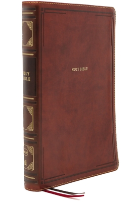 Image of Nkjv Reference Bible Center-Column Giant Print Leathersoft Brown Red Letter Edition Thumb Indexed Comfort Print: Holy Bible New King James Ver