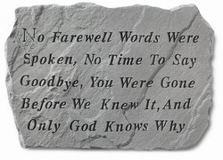 Image of No Farewell Words Were Spoken Memorial Stone