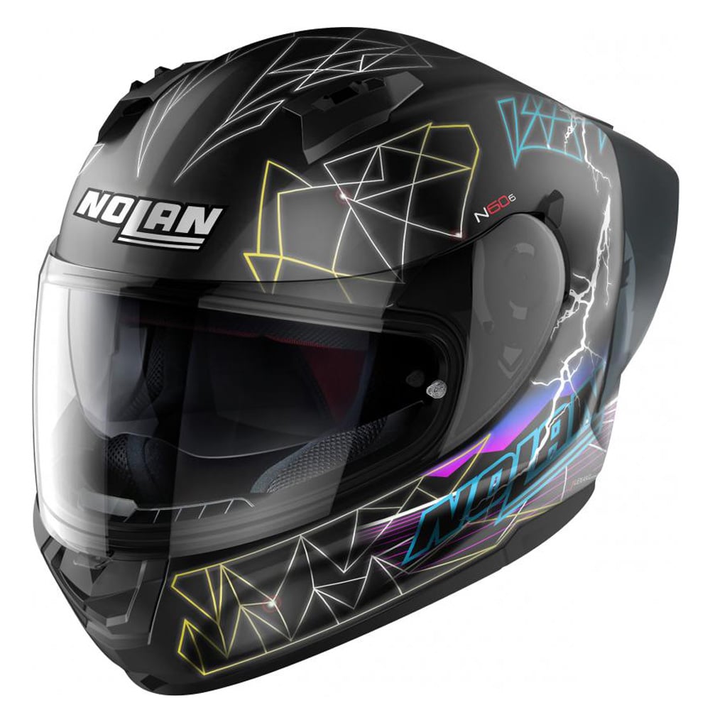 Image of Nolan N60-6 Sport Raindance 026 Flat Black Multicolor Full Face Helmet Size S EN