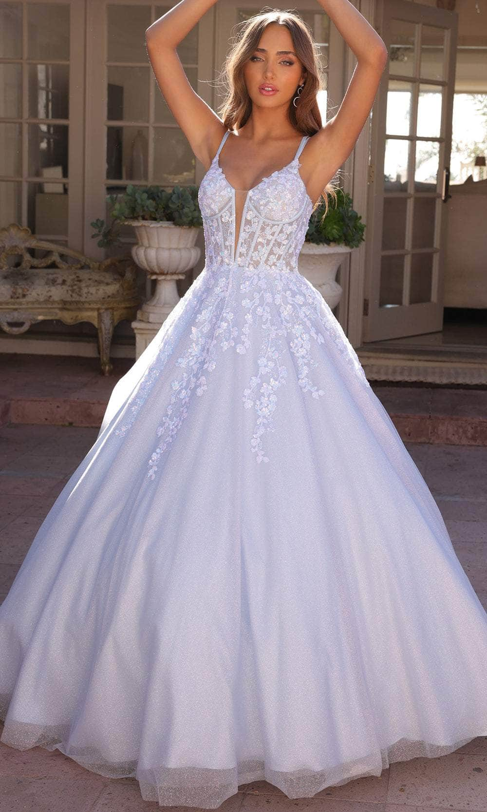 Image of Nox Anabel H1357 - Sleeveless Corset Bodice Ballgown