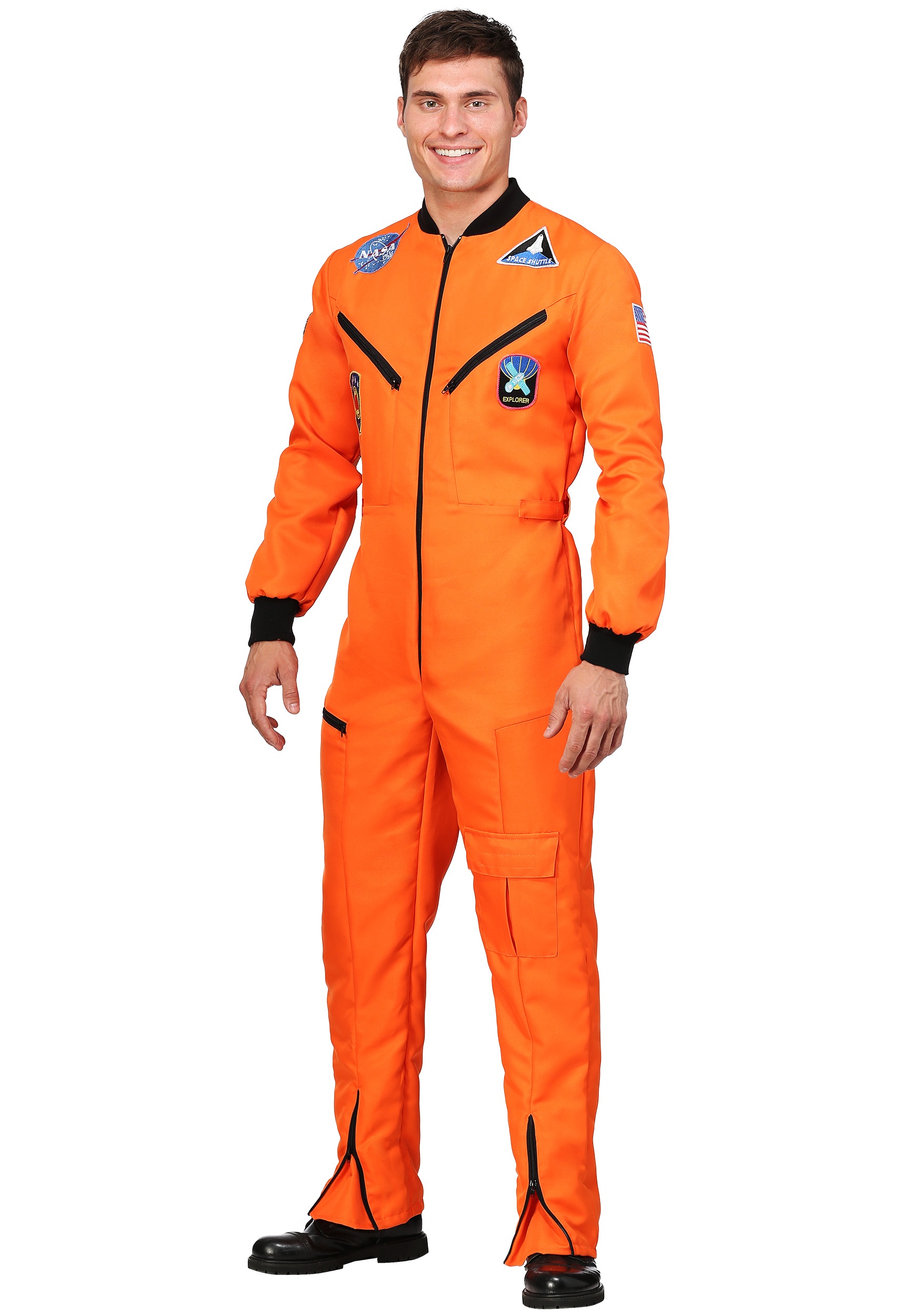 Image of Orange Astronaut Jumpsuit Adult Plus Size Costume ID FUN6147PL-3X