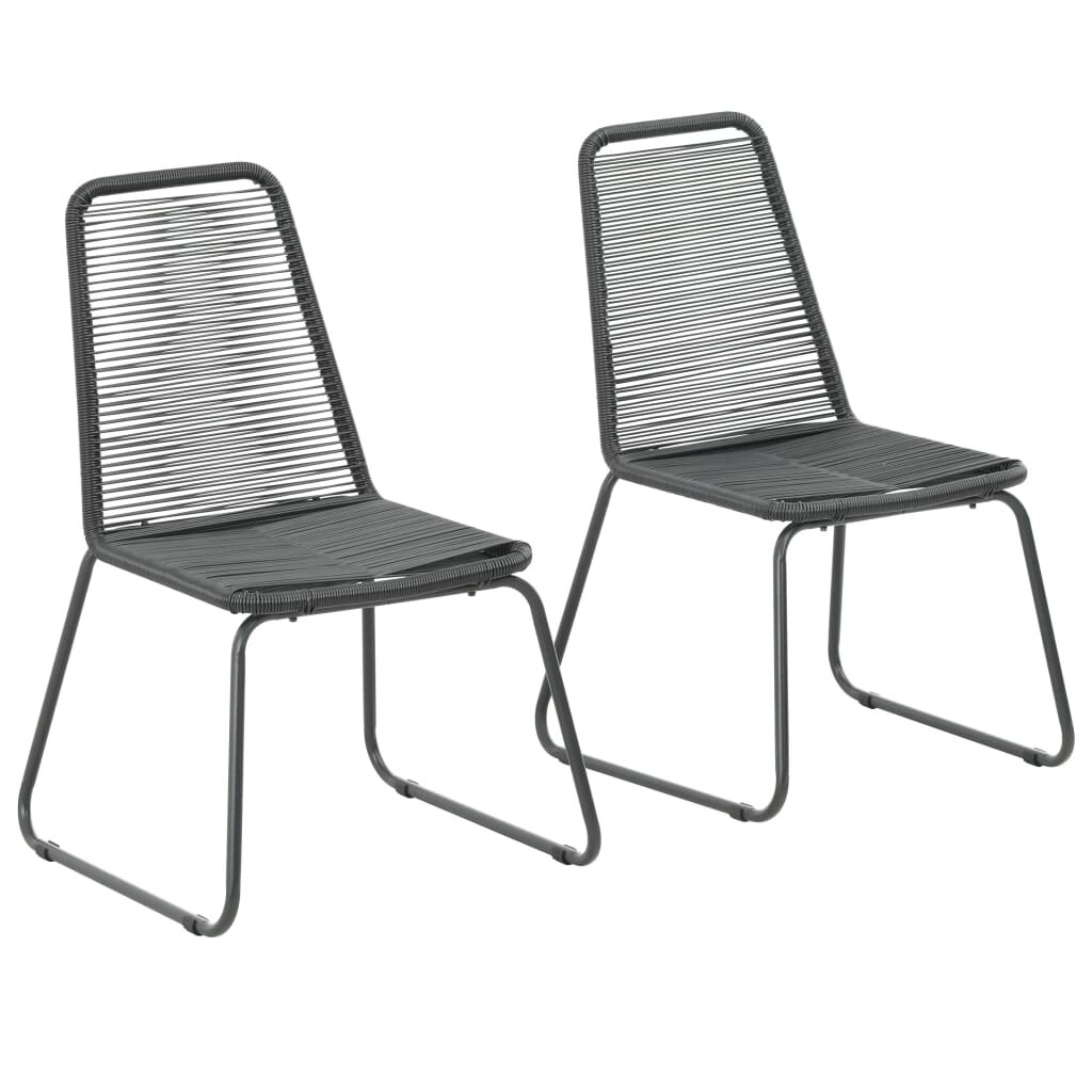 Image of Outdoor Chairs 2 pcs Poly Rattan Black