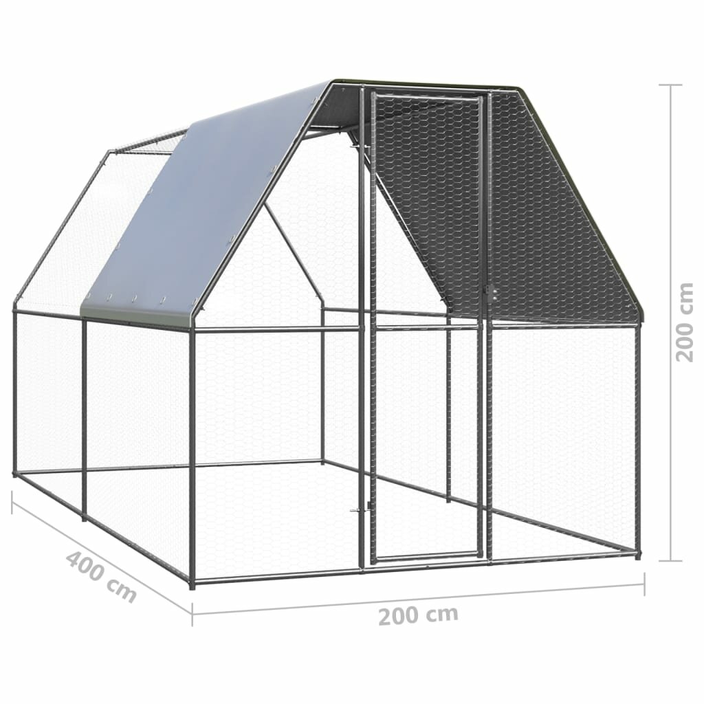 Image of Outdoor Chicken Cage 66'x131'x66' Galvanized Steel
