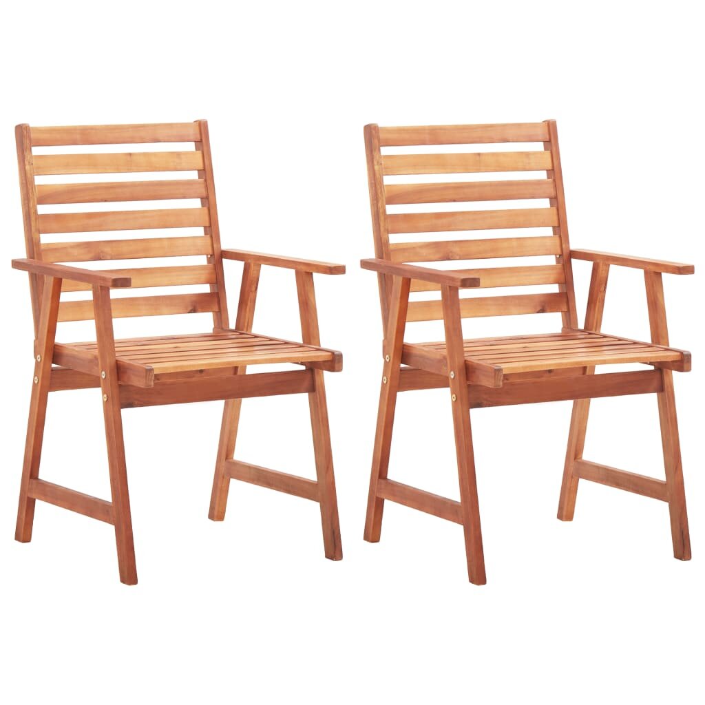 Image of Outdoor Dining Chairs 2 pcs Solid Acacia Wood