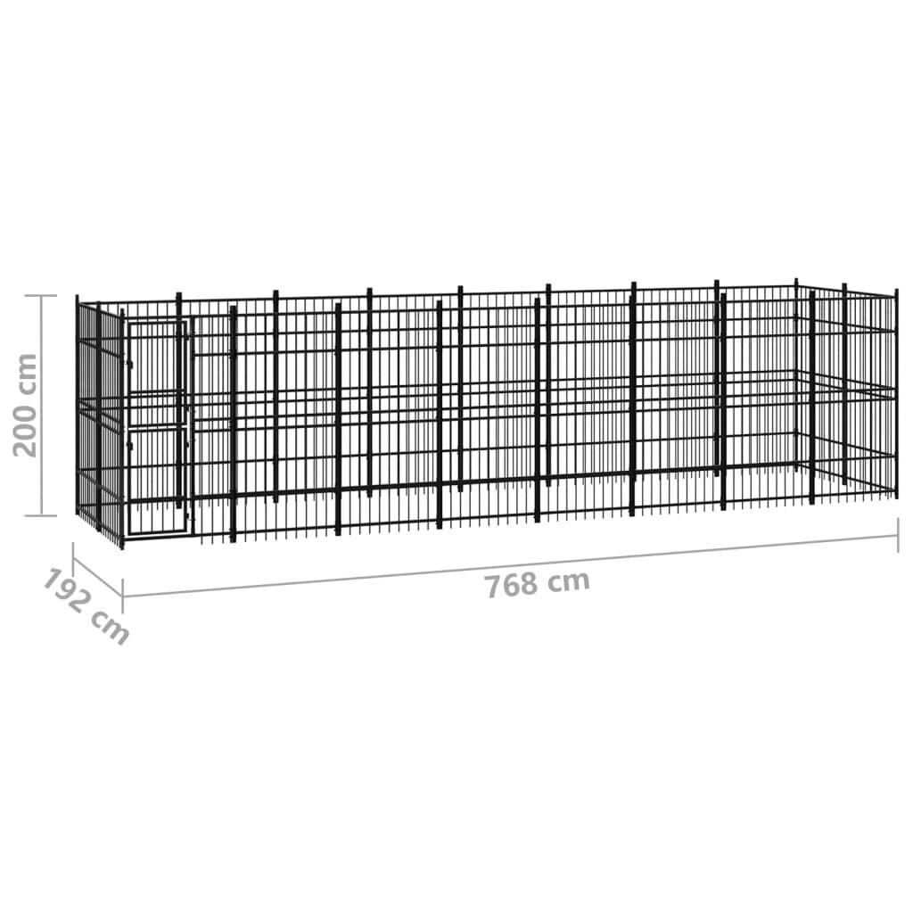 Image of Outdoor Dog Kennel Steel 1588 ft²