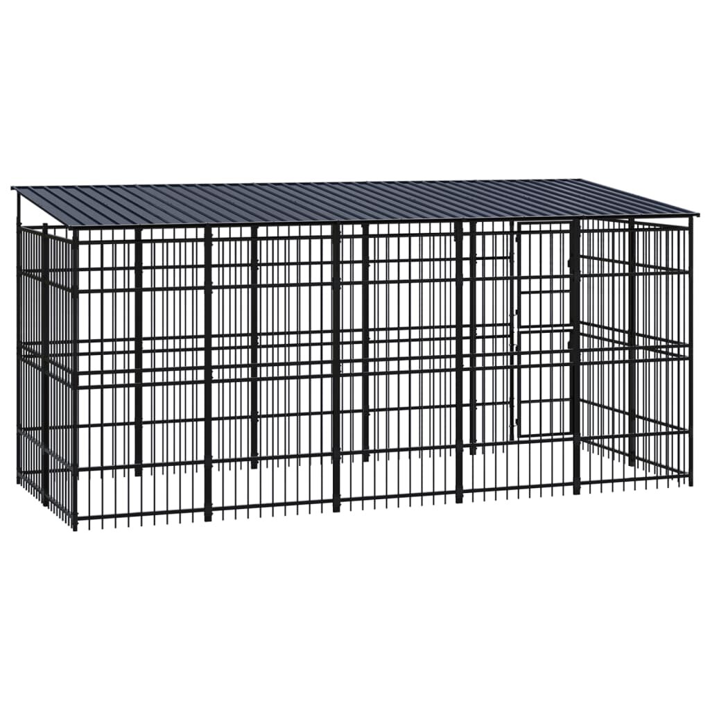 Image of Outdoor Dog Kennel with Roof Steel 992 ft²