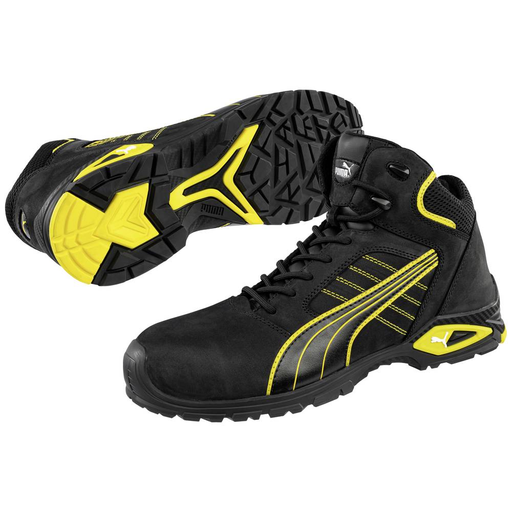 Image of PUMA Amsterdam Mid 632240-39 Safety work boots S3 Shoe size (EU): 39 Black Yellow 1 pc(s)