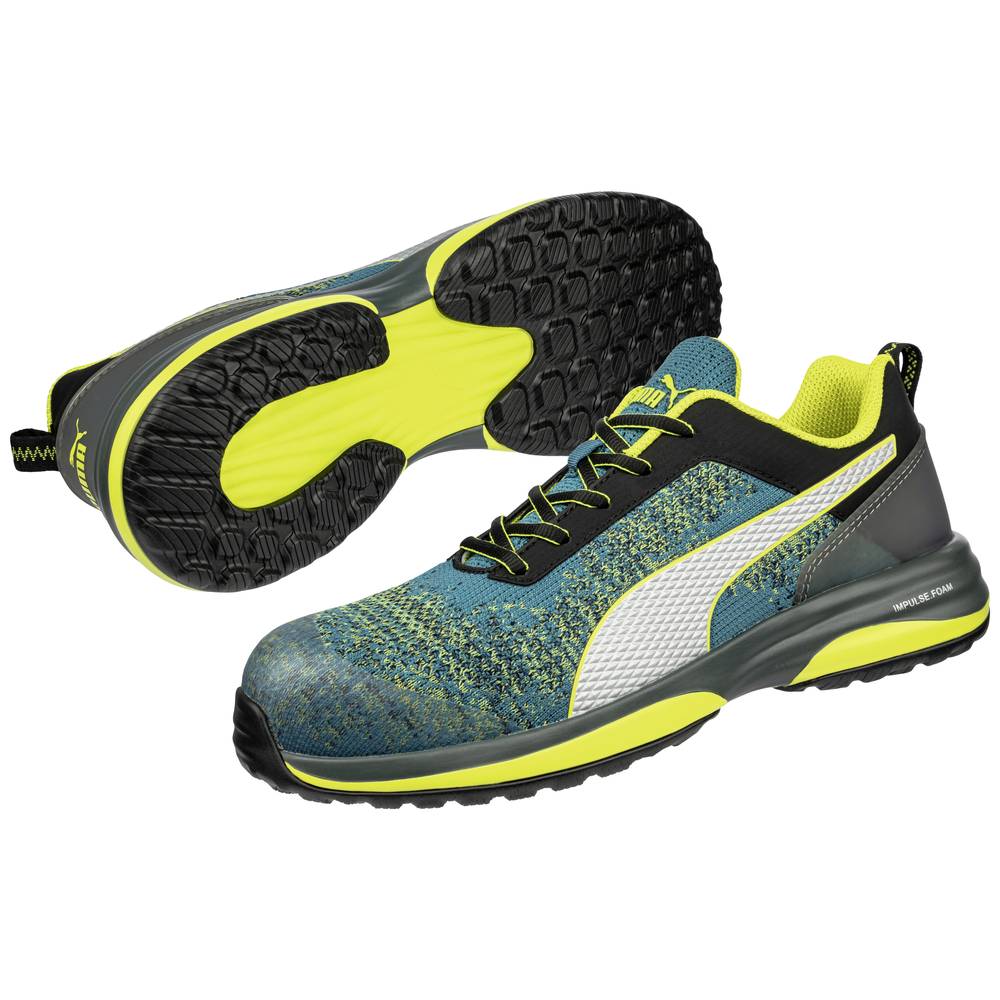 Image of PUMA Charge Green Low 644520642000045 ESD Safety shoes S1P Shoe size (EU): 45 Grey Green Yellow 1 Pair