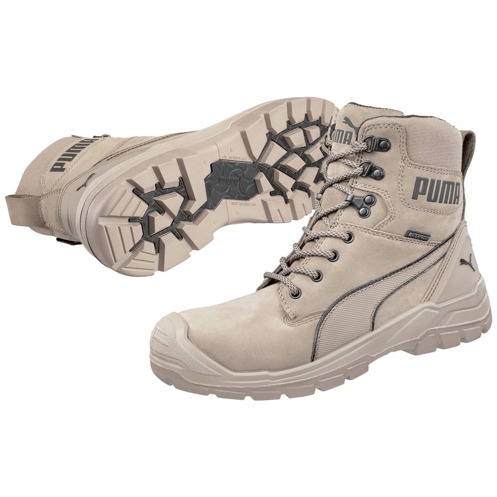 Image of PUMA Conquest STONE HIGH S3 CI HI HRO SRC 630740801000041 Safety work boots S3 Shoe size (EU): 41 Stone 1 Pair