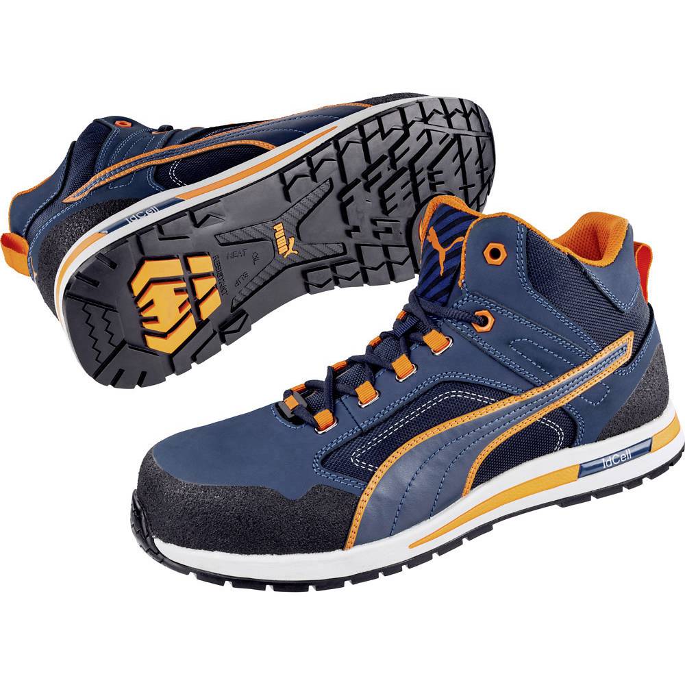 Image of PUMA Crosstwist Mid 633140-44 Safety work boots S3 Shoe size (EU): 44 Blue Orange 1 pc(s)