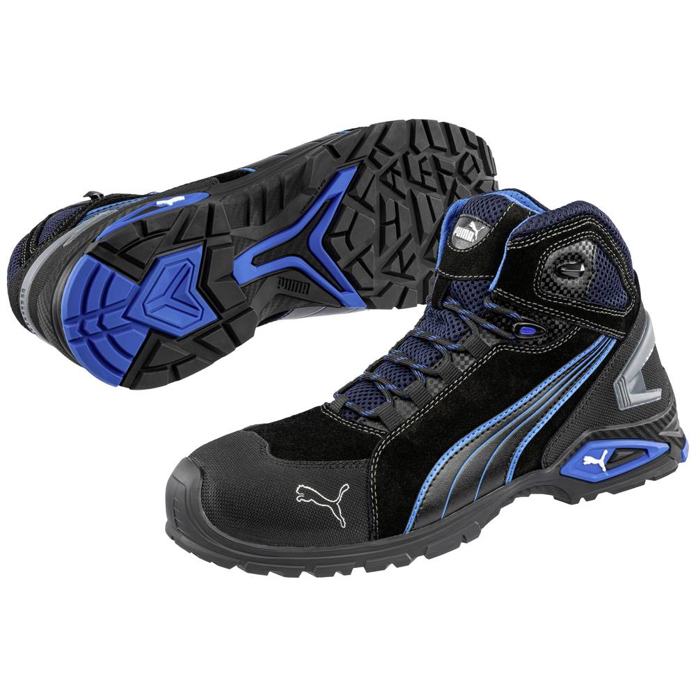 Image of PUMA Rio Black Mid 632250-43 Safety work boots S3 Shoe size (EU): 43 Black Blue 1 pc(s)