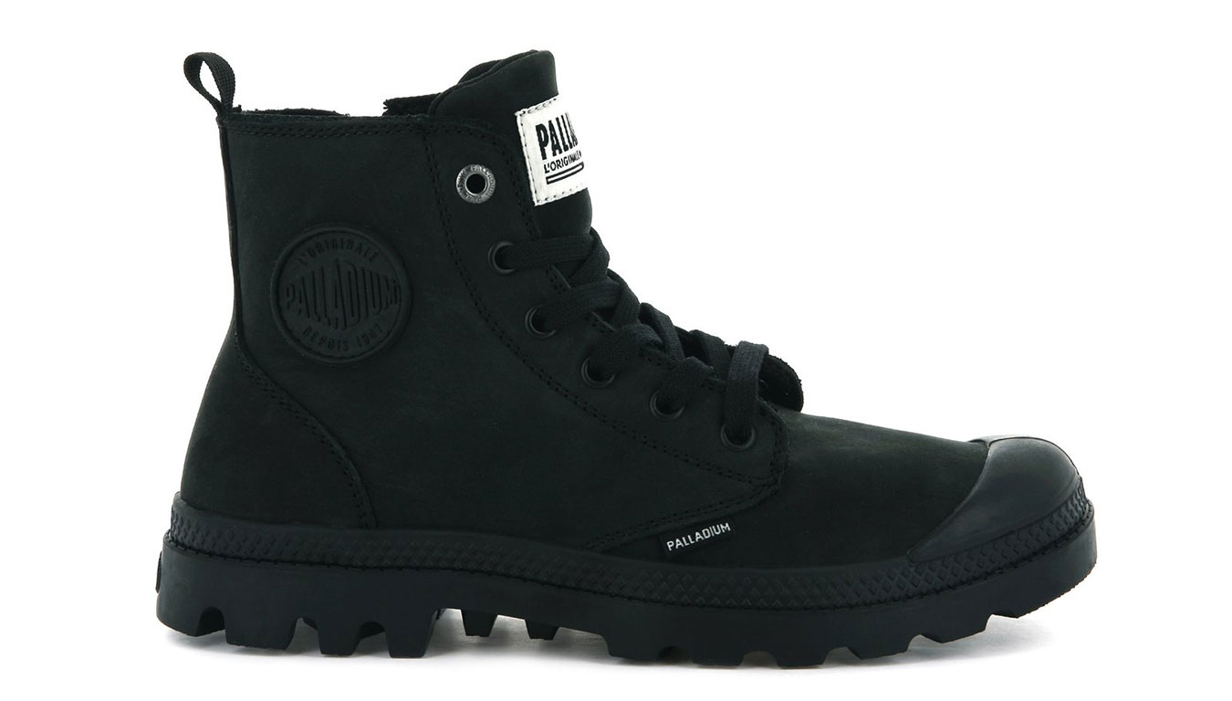 Image of Palladium Boots Pampa HI Zip Nubuck Black DE