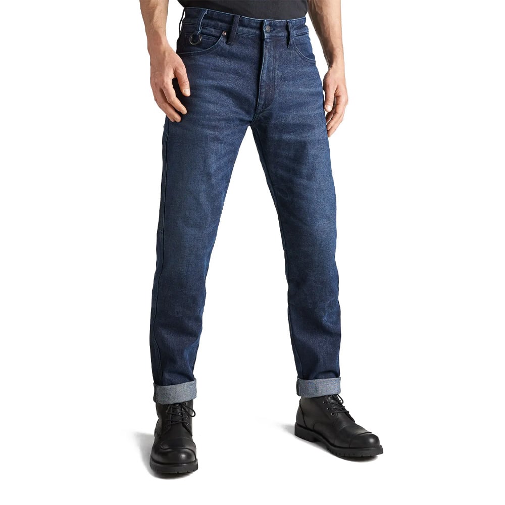 Image of Pando Moto Arnie Slim Blue Motorcycle Jeans Men's Slim-Fit Armalith® Size W30/L34 ID 7851049546010