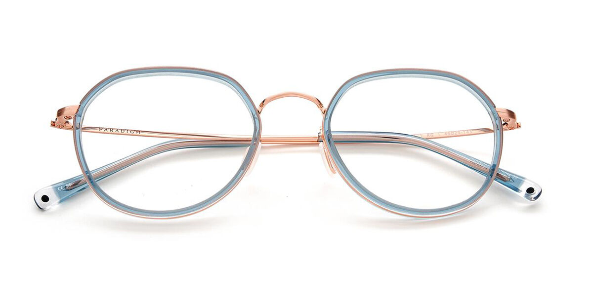 Image of Paradigm 19-11 Rose Dourados Óculos de Grau Azuis Masculino PRT